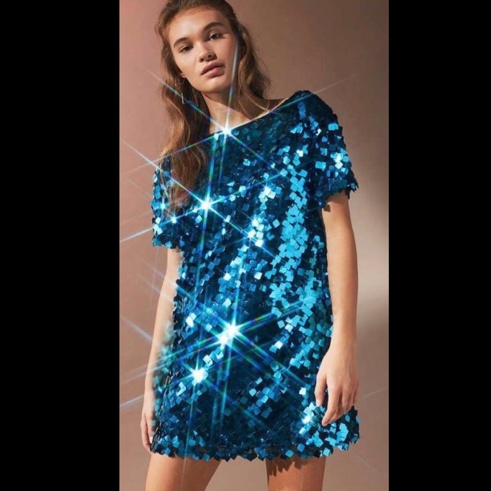 Blue Sequin Urban Outfitters Party Dress -NWT-